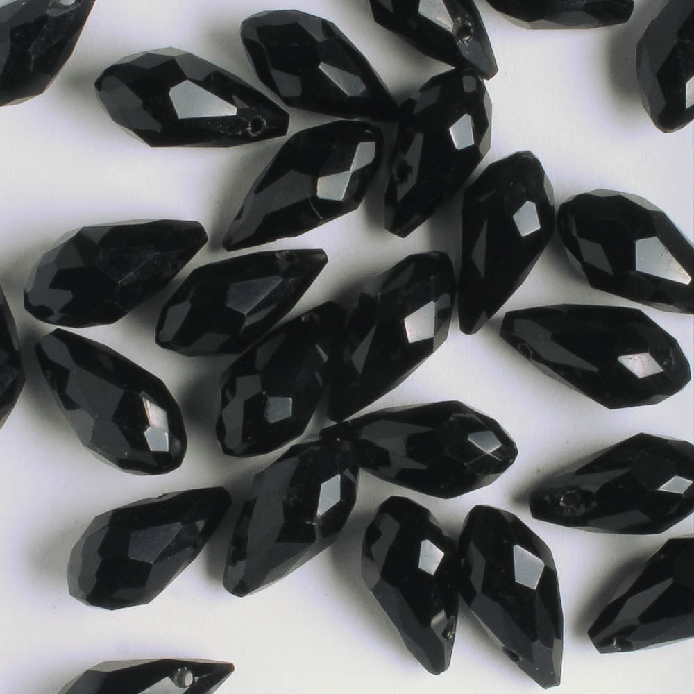Crystal Briolette - Black