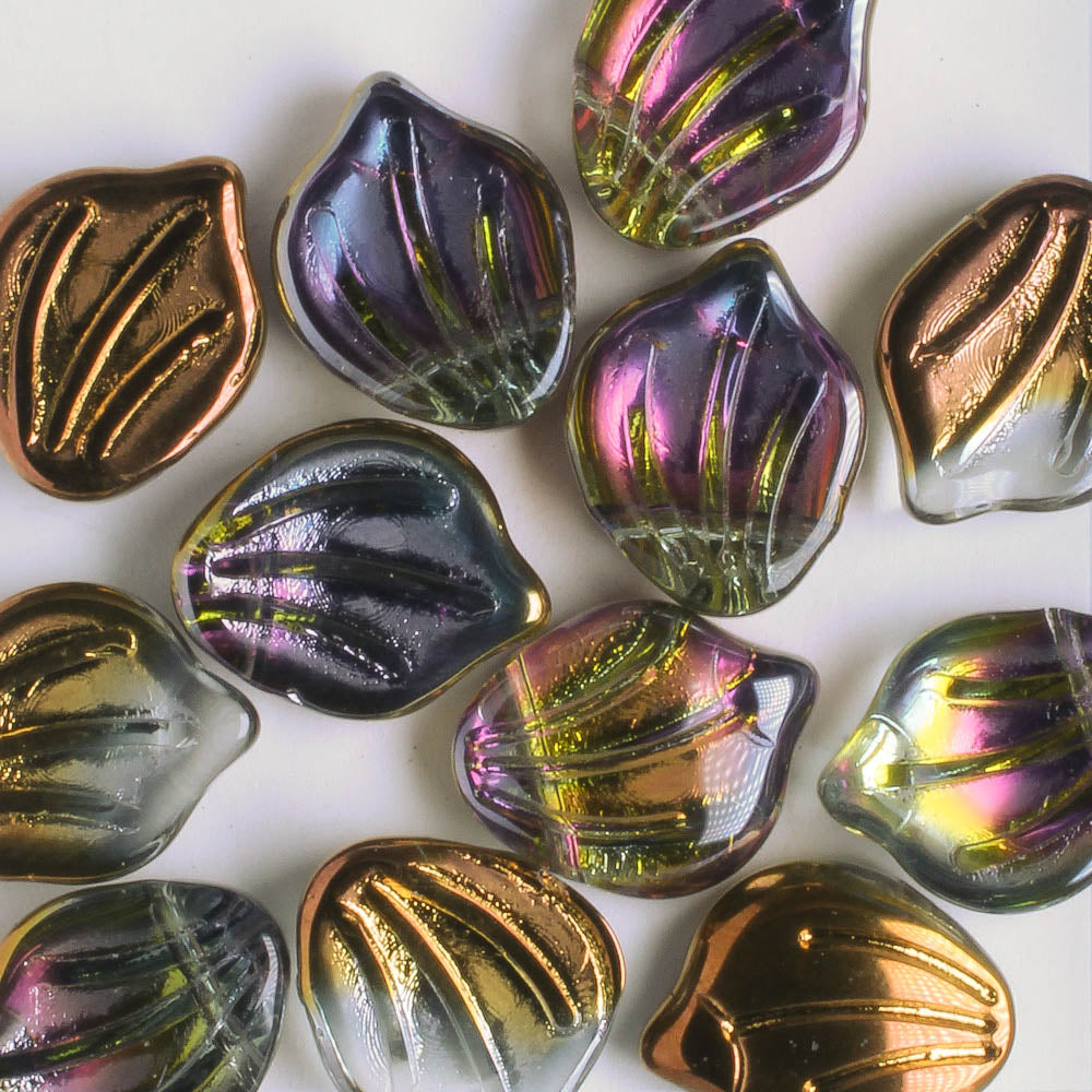 Leaf Bead - Copper Iris
