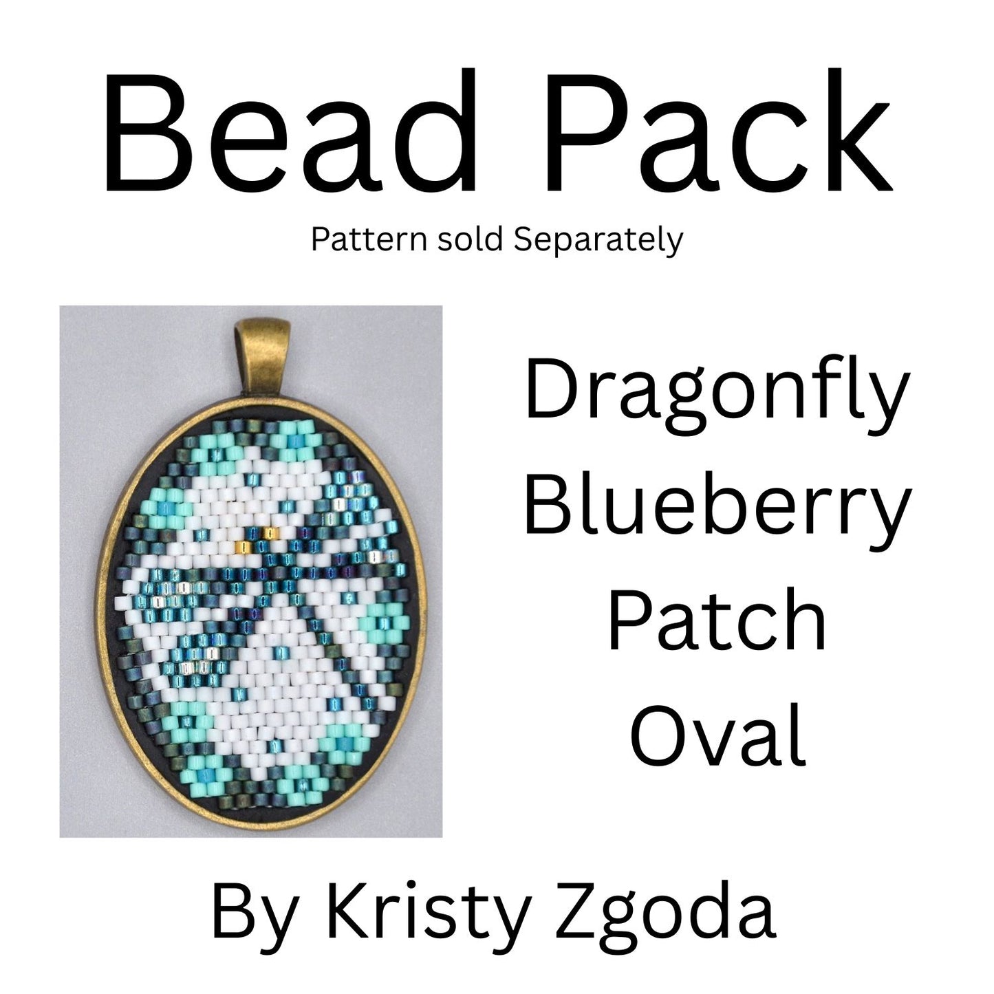 Dragonfly Blueberry Patch Oval Bead Pack
