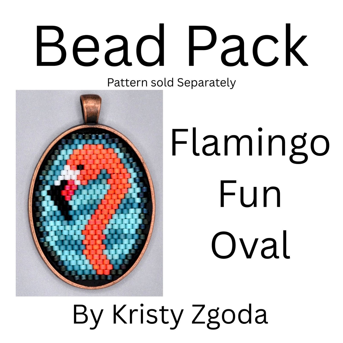 Flamingo Fun Oval Bead Pack