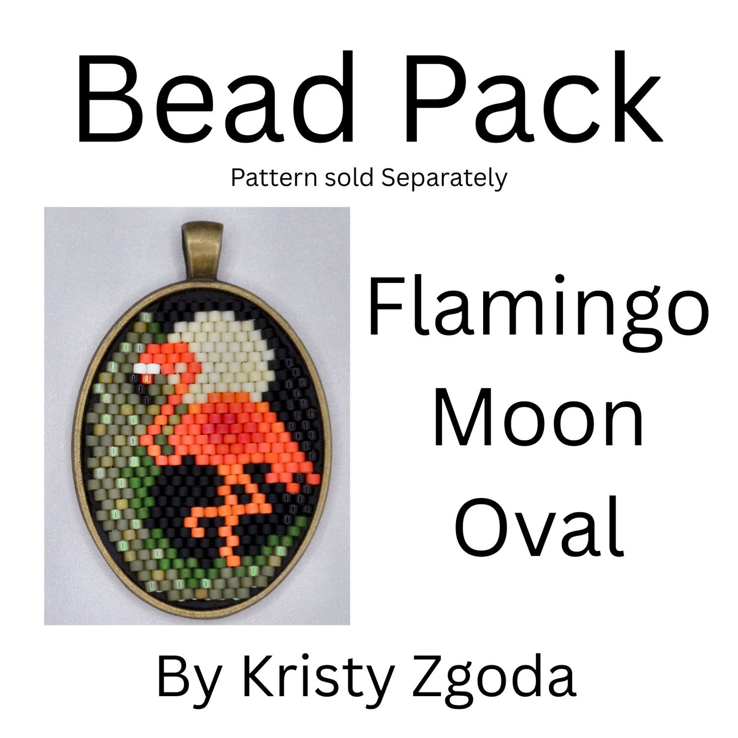 Flamingo Moon Oval Bead Pack