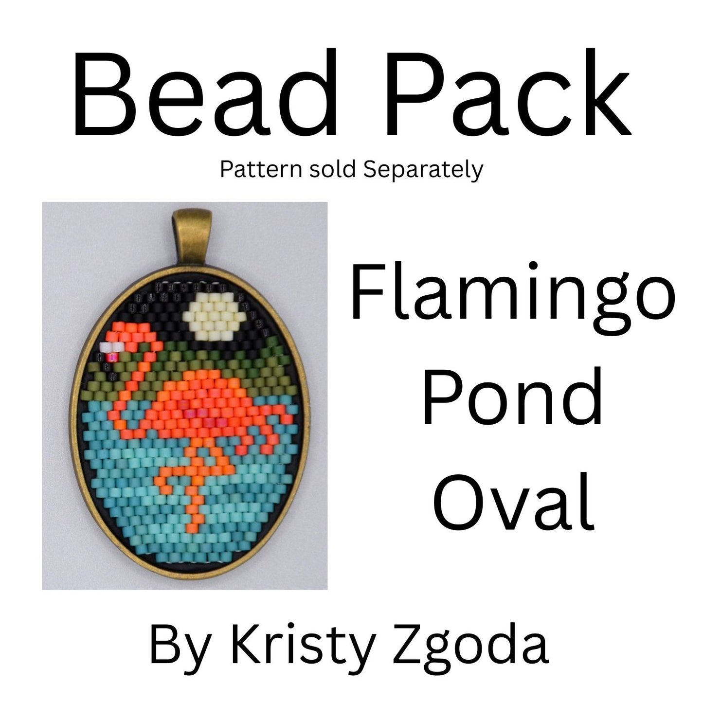 Flamingo Pond Oval Bead Pack