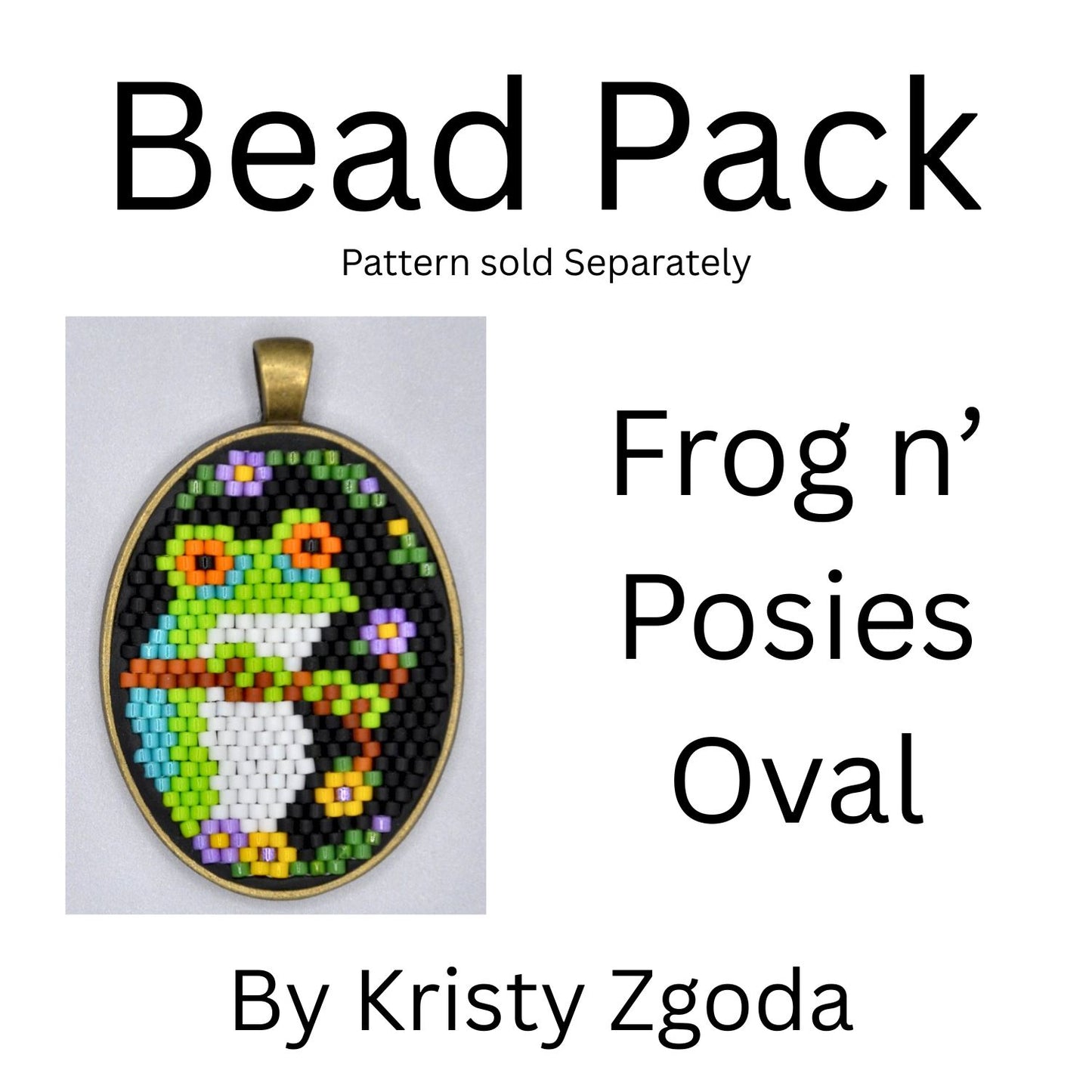 Frog n' Posies Oval Bead Pack
