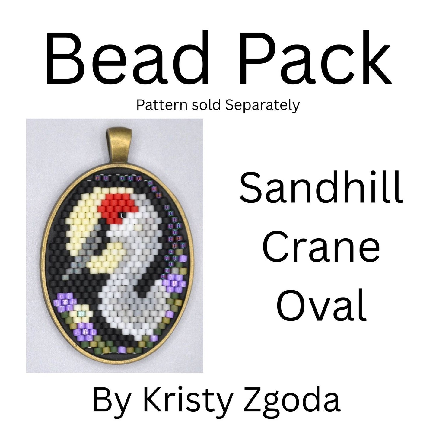 Sandhill Crane Oval Bead Pack