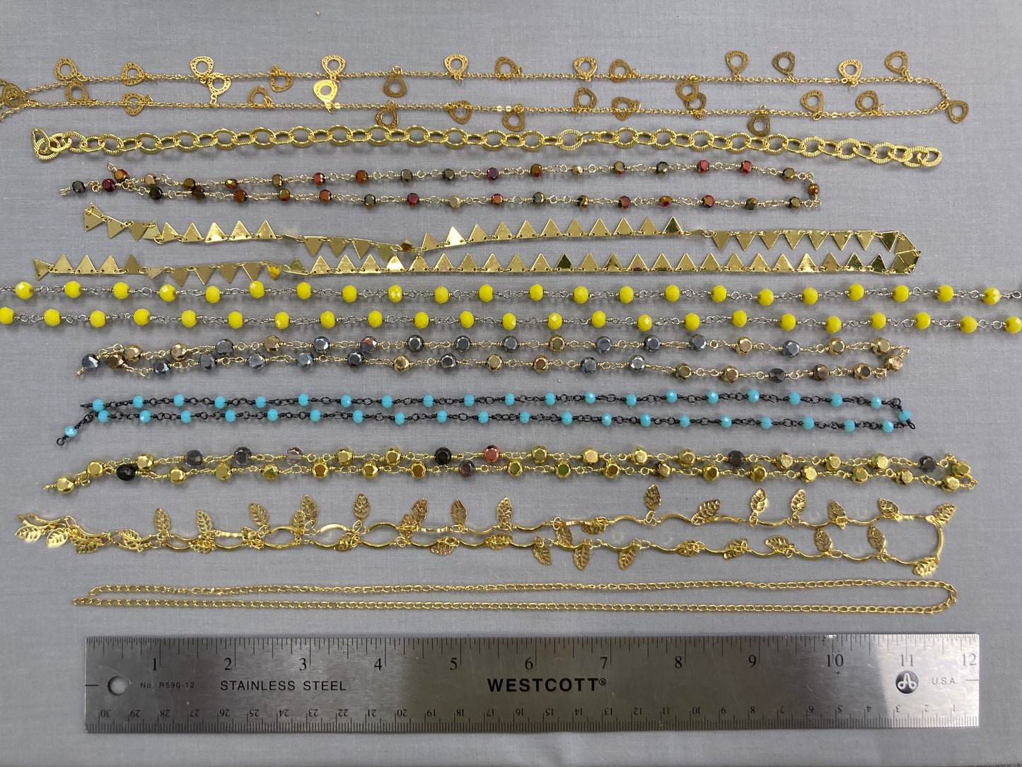 Assorted Chain - at least 12" long - 10 pieces