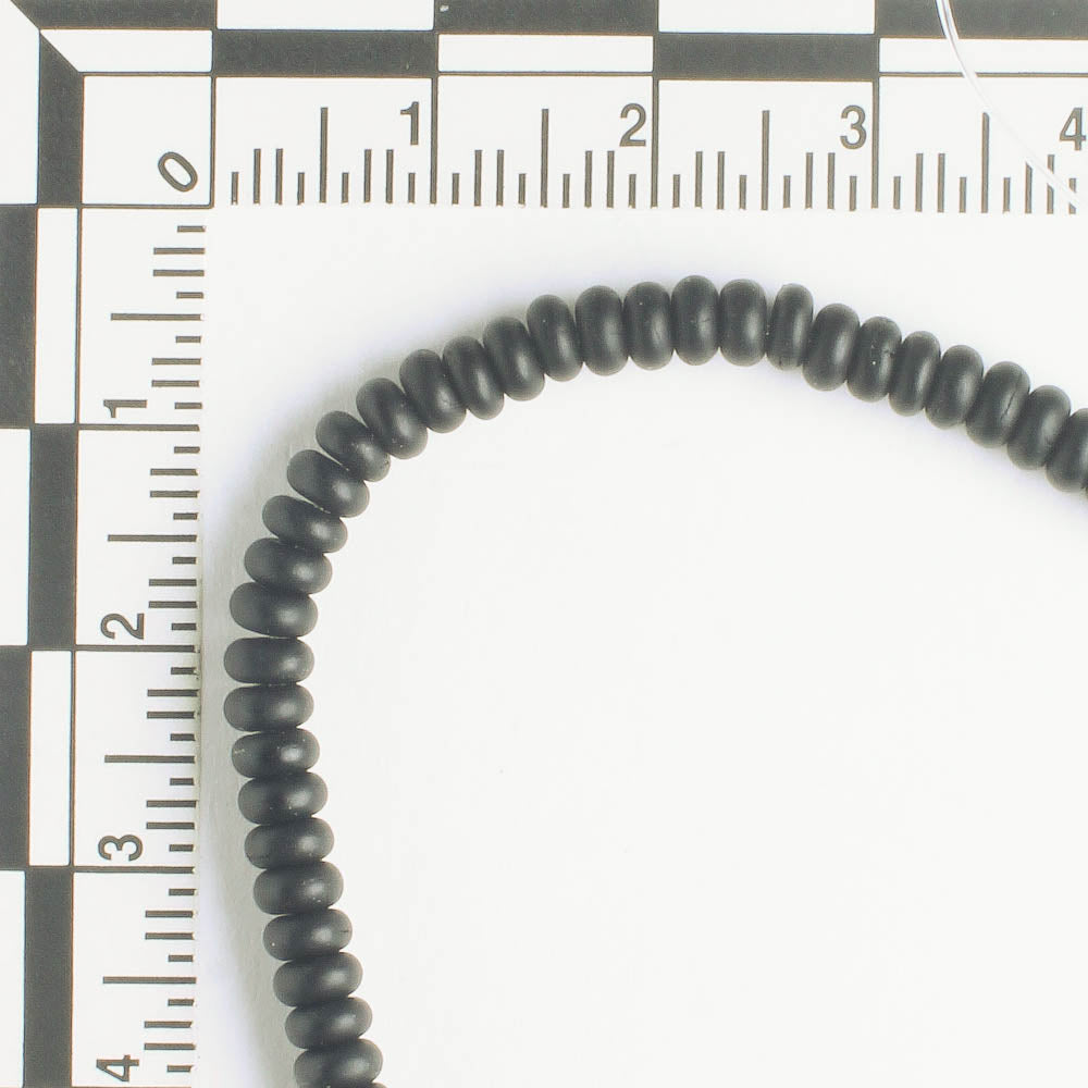 Black Czech Glass Spacers - 4" strand
