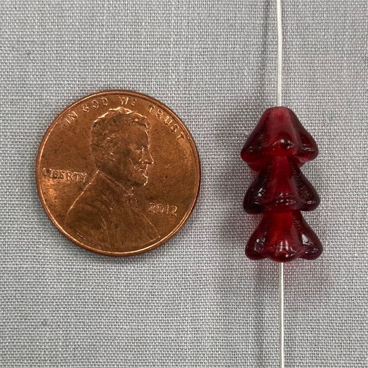 5x8mm Bell Flower - Cranberry - qty 25