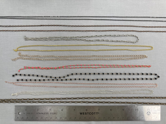 Assorted Chain - at least 12" long - 10 pieces