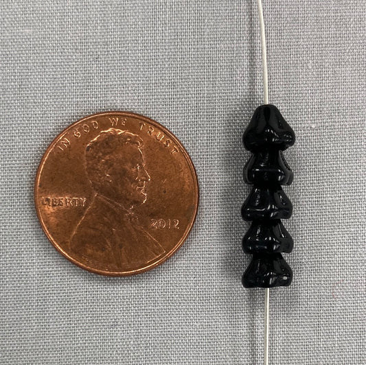5x6mm Bell Flower - Black - qty 25