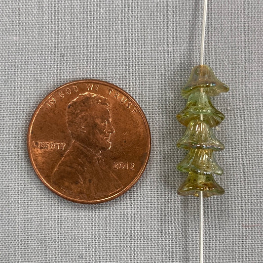 4x6mm Bell Flower - Moss AB - qty 25