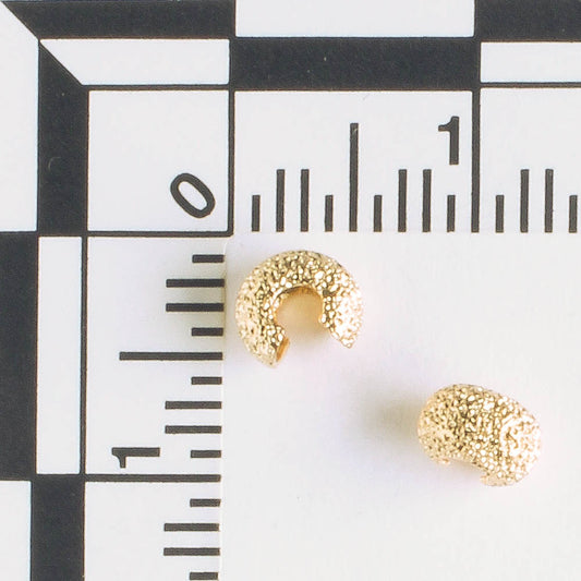 Crimp Cover 4mm Gold Stardust - qty 20