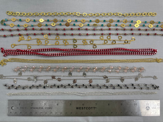 Assorted Chain - at least 12" long - 10 pieces