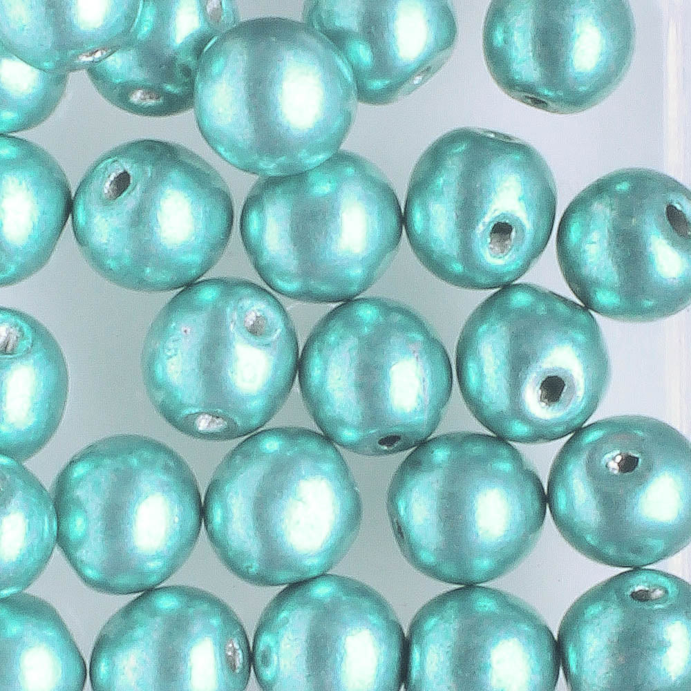 Top Hole 6mm Saturated Metallic Island Paradise - 25 beads