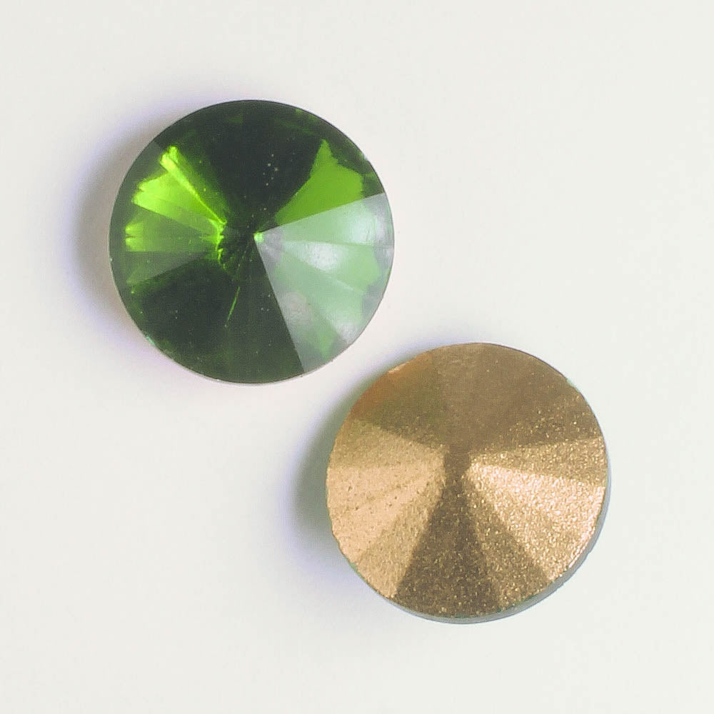 Rivoli 14mm Olivine - pair