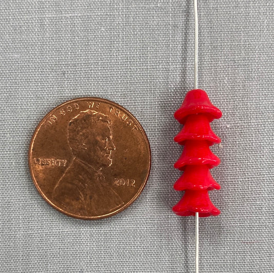 4x6mm Bell Flower - Red - qty 25