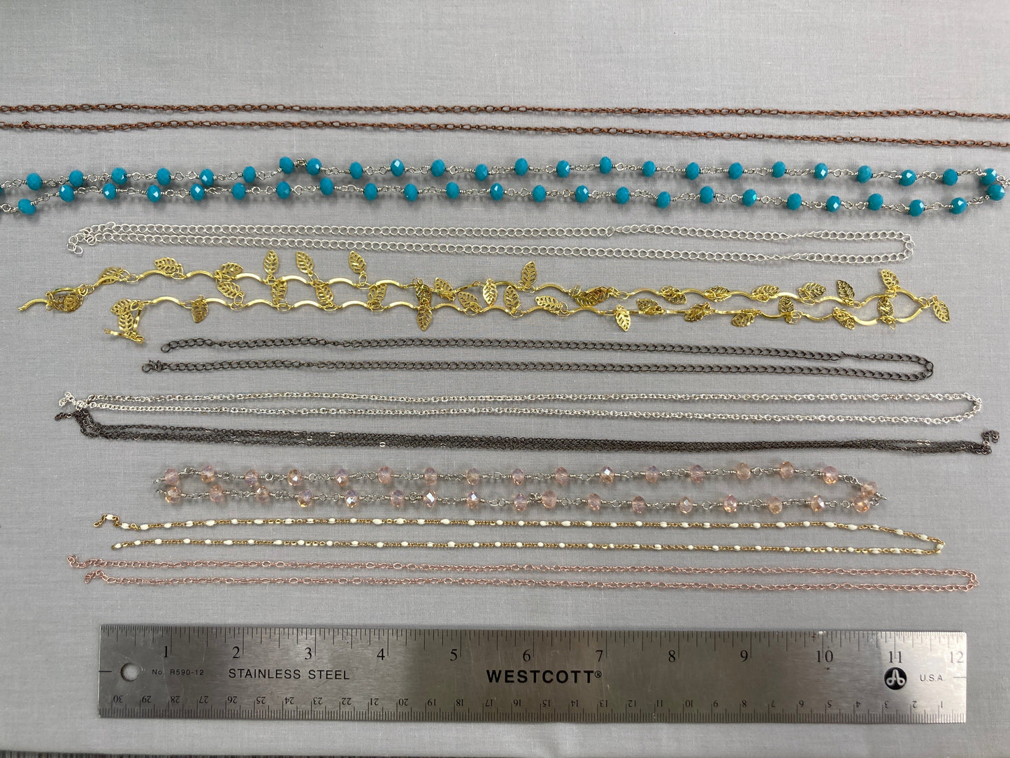 Assorted Chain - at least 12" long - 10 pieces