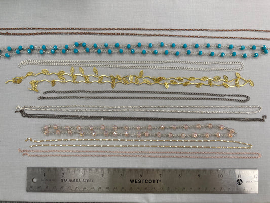 Assorted Chain - at least 12" long - 10 pieces