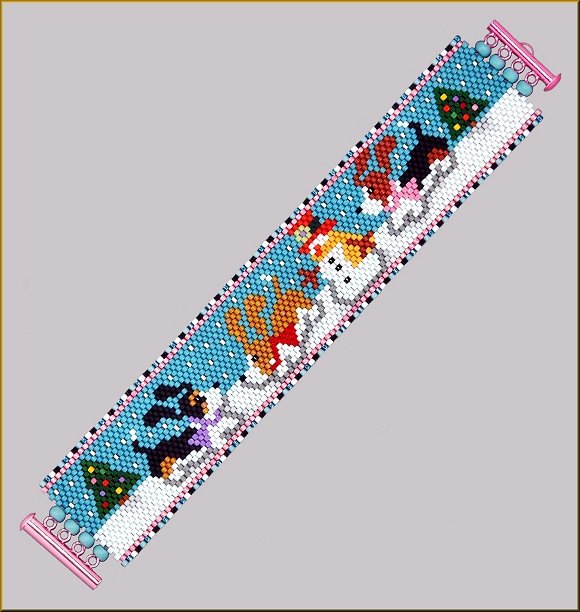 A Basset Christmas Bracelet Pattern - PDF
