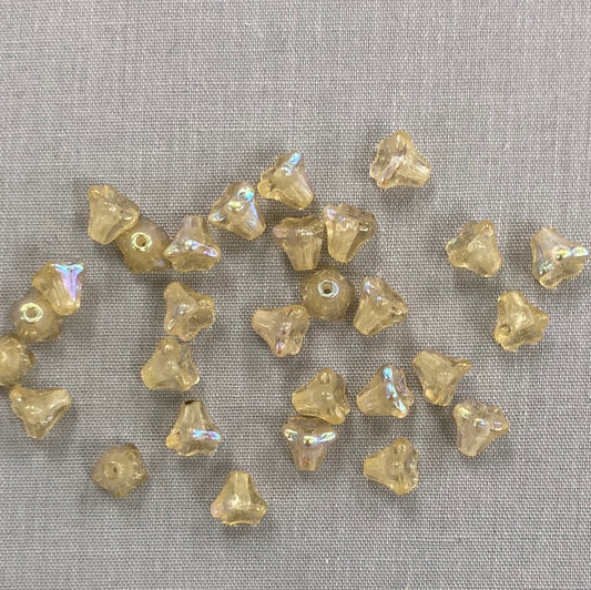 5x6mm Bell Flowers - Pale Yellow AB - qty 30