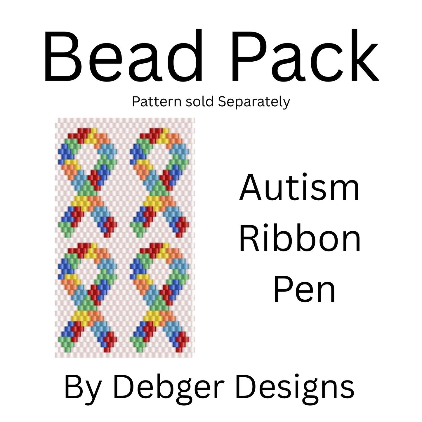 Autism Ribbon Pen Bead Pack