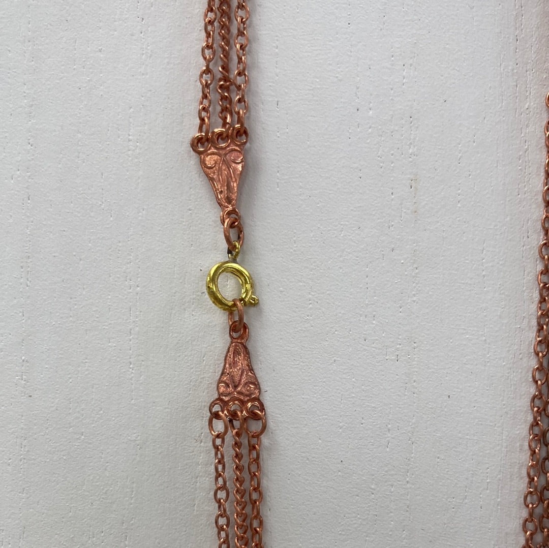 Copper 3 Strand Chain Necklace - 19-22" - qty 10