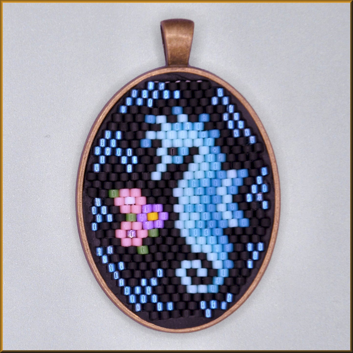 Blue Seahorse Oval Pattern - PDF