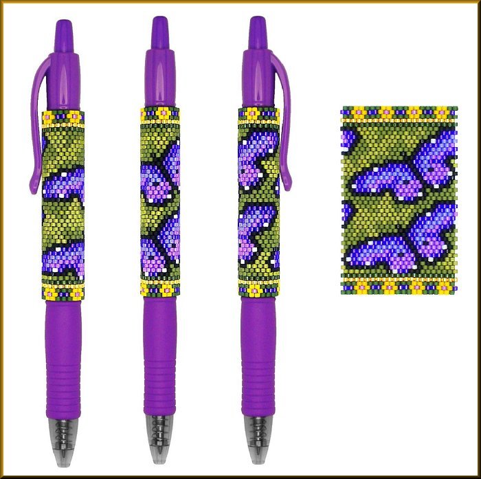 Butterfly Garden Pen Wrap Pattern - PDF