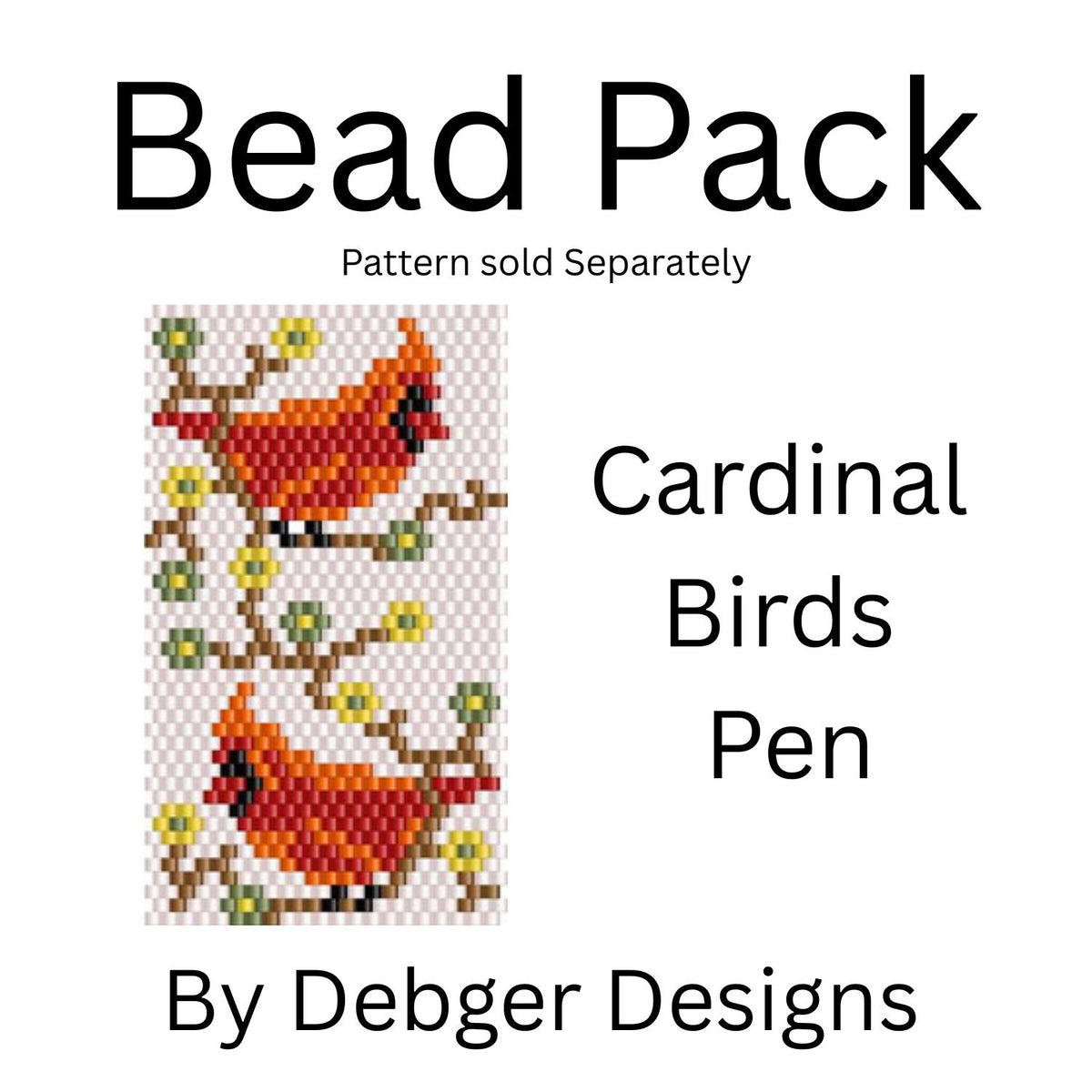 Cardinal Birds Pen Bead Pack
