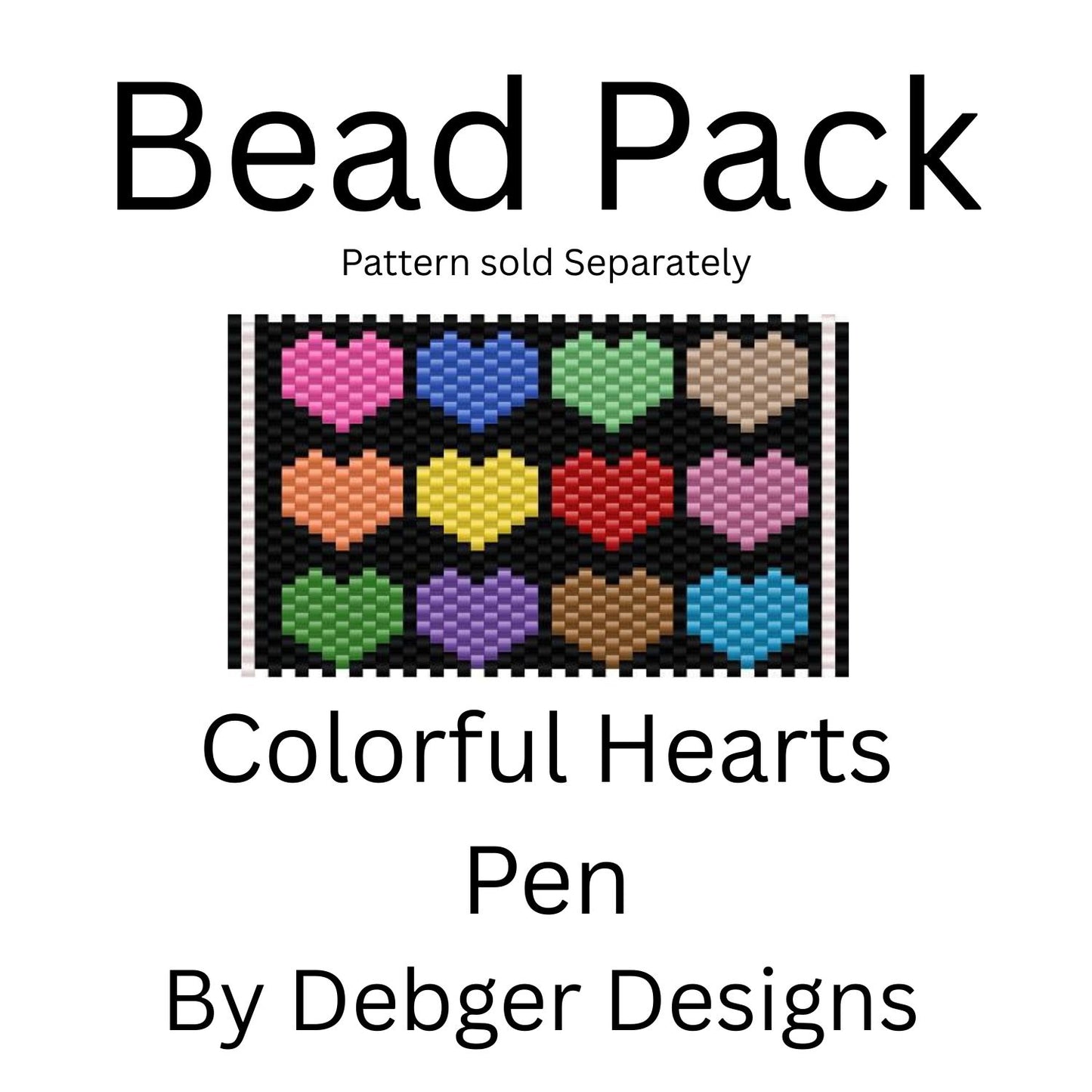 Colorful Hearts Pen Bead Pack
