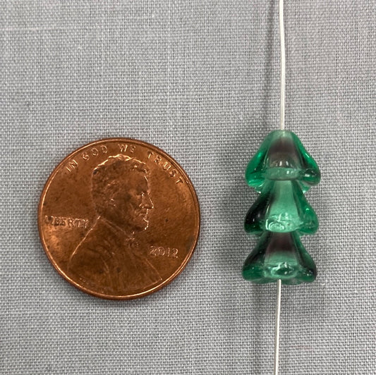 5x8mm Bell Flower - Green and Black - qty 25