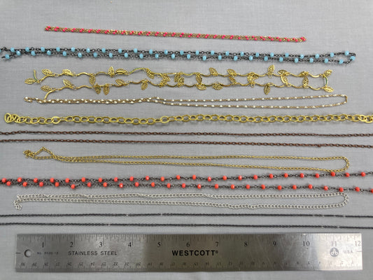 Assorted Chain - at least 12" long - 10 pieces