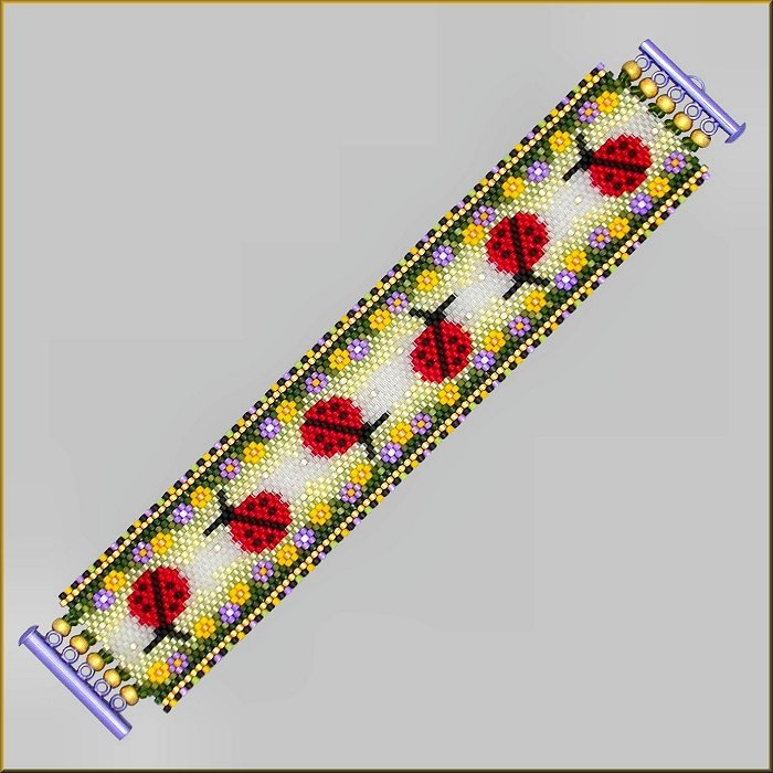 Dancing Ladybugs Bracelet Pattern - PDF