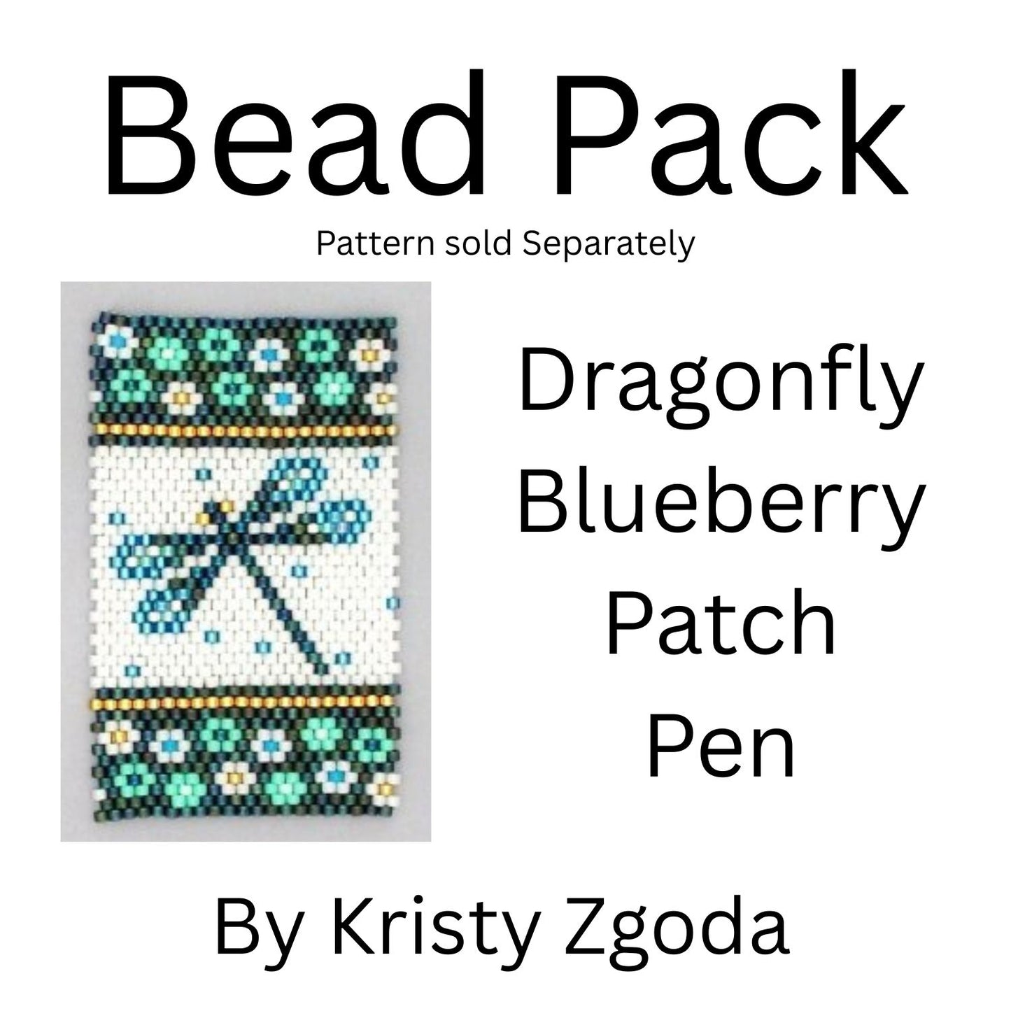 Dragonfly Blueberry Patch Pen Bead Pack