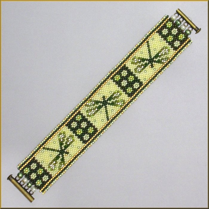 Dragonfly Patch Bracelet Pattern - PDF