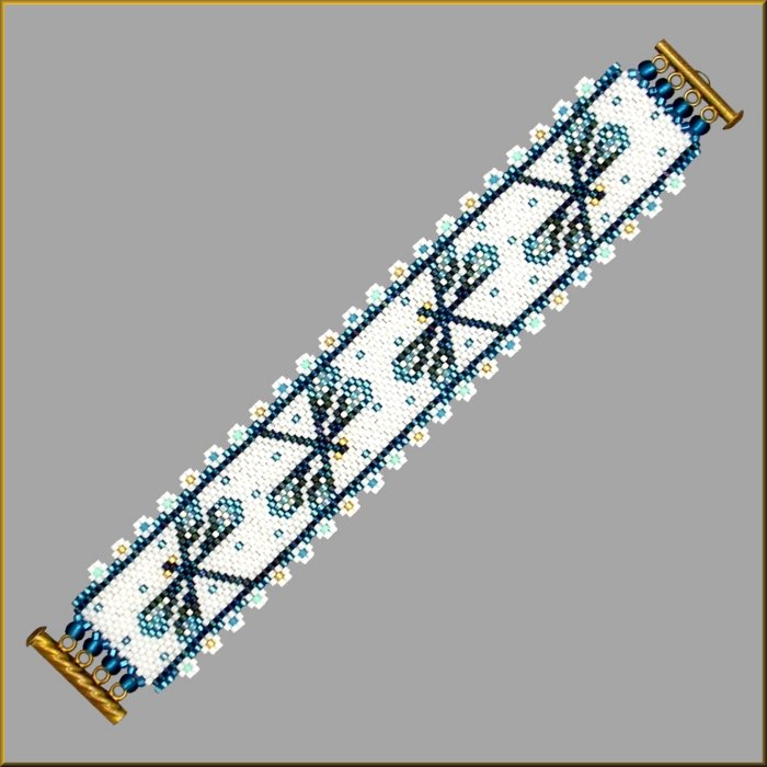 Dragonfly Blueberry Ice Bracelet Pattern - PDF