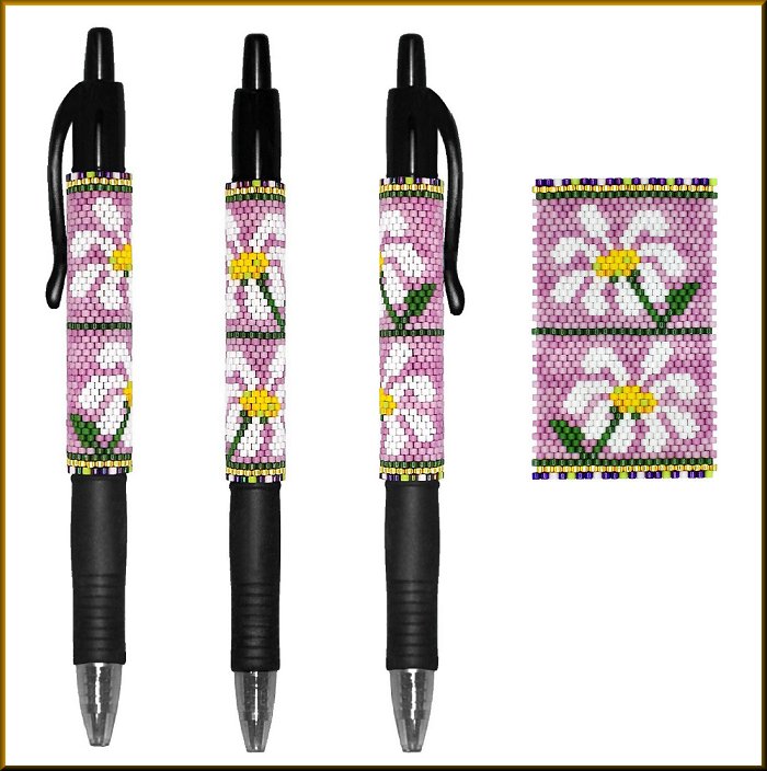 Field of Daisies in Mauve Pen Wrap Pattern - PDF