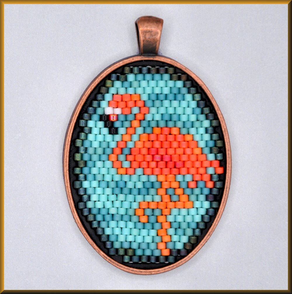 Flamingo Waves Oval Pattern - PDF
