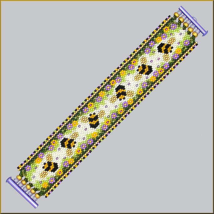 Honey Bee Spring Bracelet Pattern - PDF