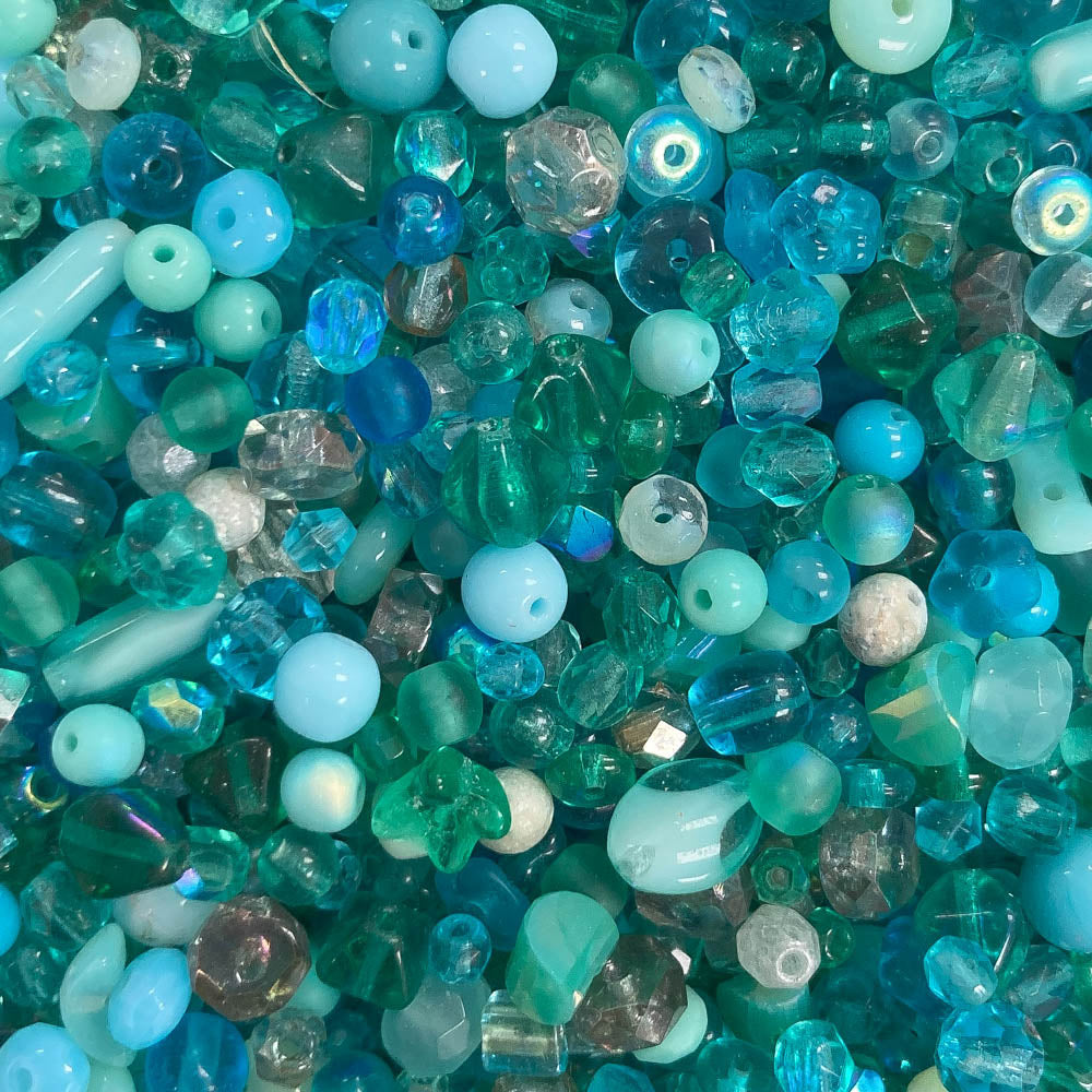 Spa & Sea- Small Glass Beads Mix - 2oz
