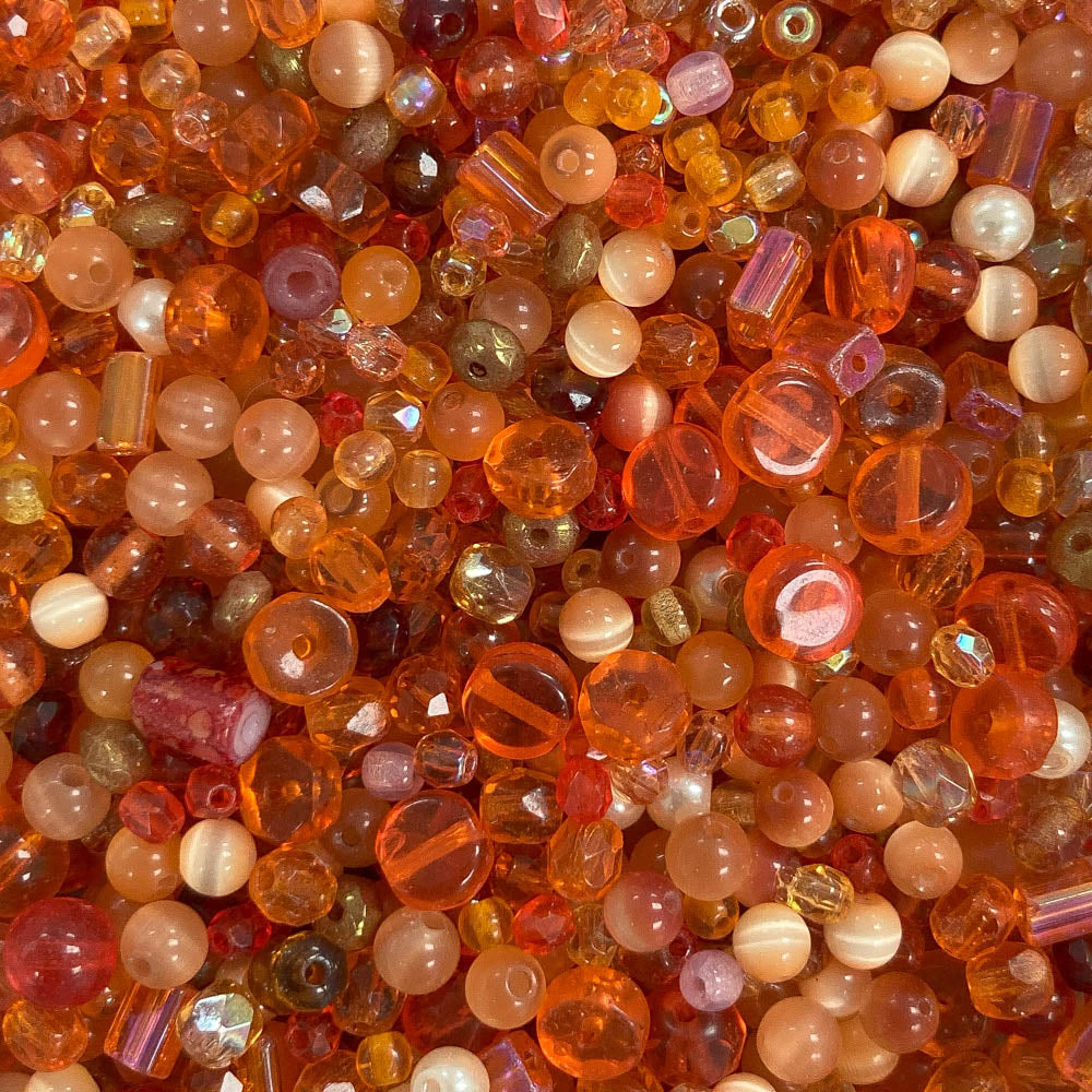 Tangerine & Mango - Small Glass Beads Mix - 2oz