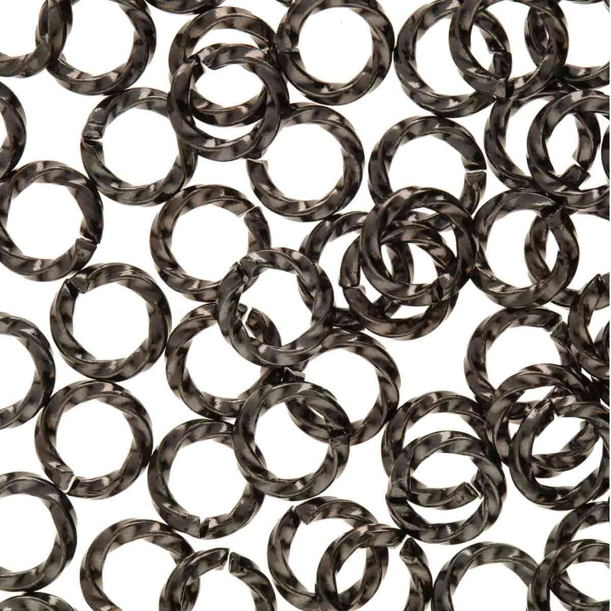 6mm Twisted Jump Ring - Black Oxide - qty 144