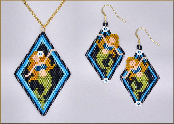 Lil Mermaid Pendant and Earring Pattern - PDF