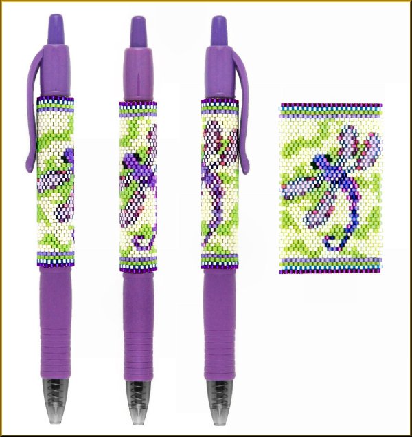 Lime Time Dragonfly Pen Wrap Pattern - PDF