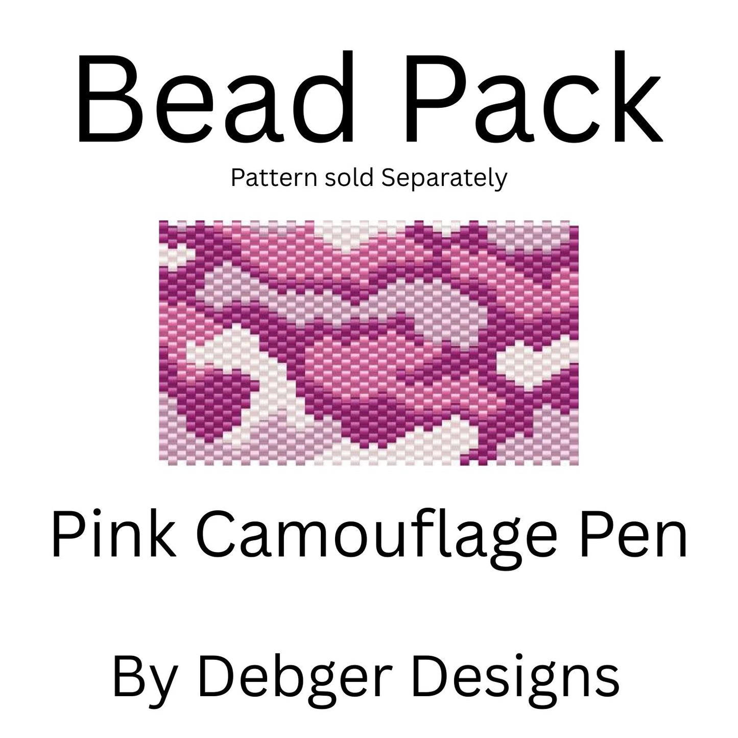 Pink Camouflage Pen Bead Pack