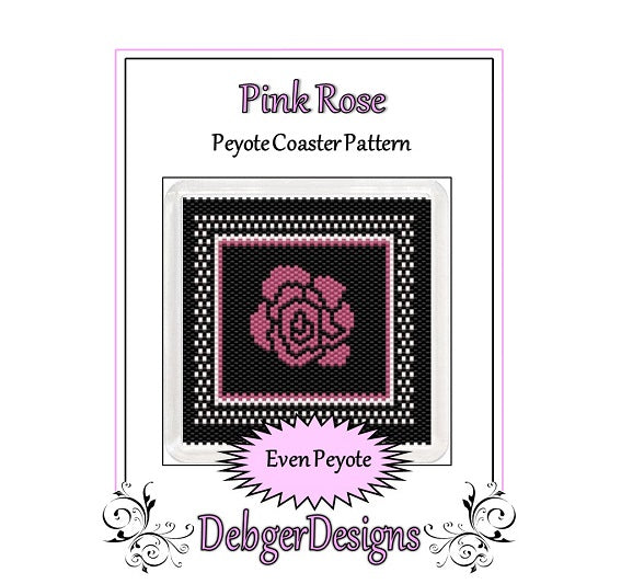Pink Rose Coaster Pattern - PDF