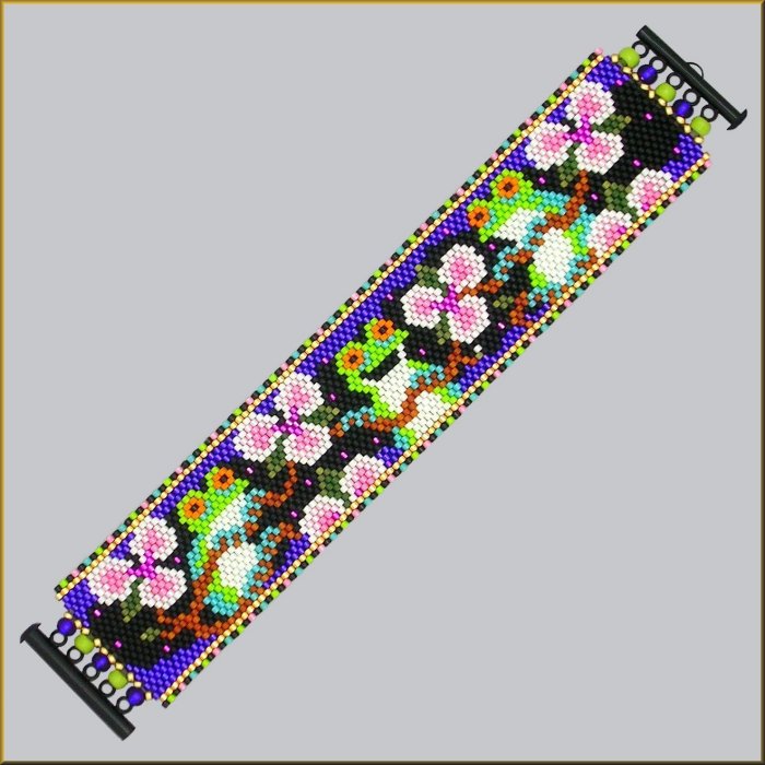 Pretty in Pink Frogs Bracelet Pattern - PDF