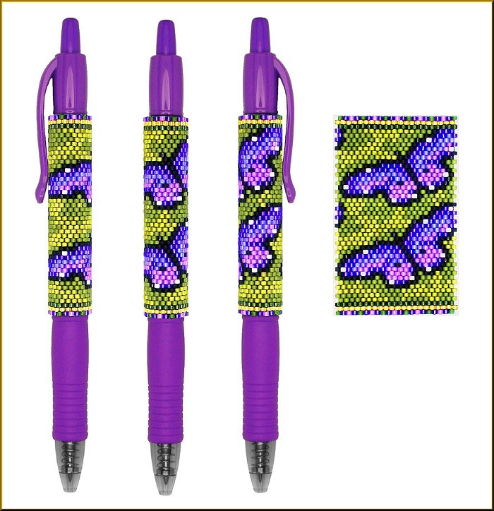 Purple Butterflies Pen Wrap Pattern - PDF