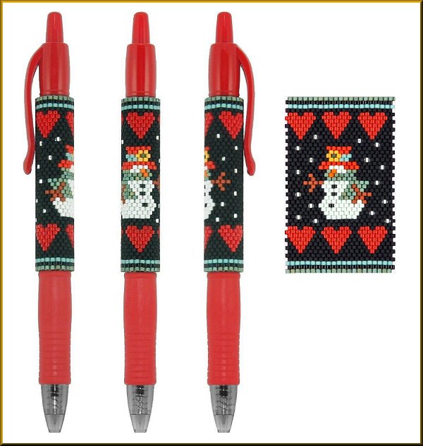 Snowman Love Pen Wrap Pattern - PDF