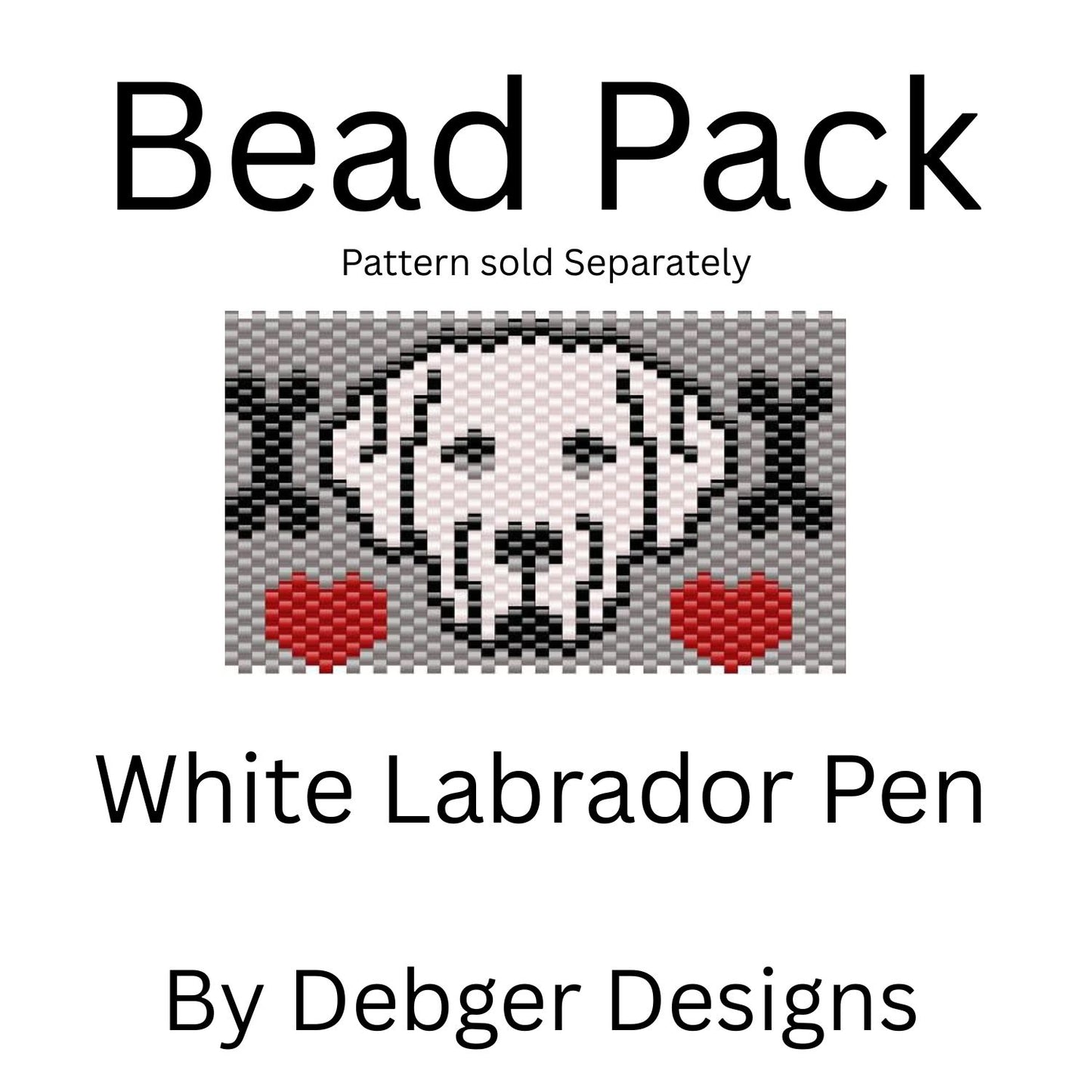 White Labrador Pen Bead Pack