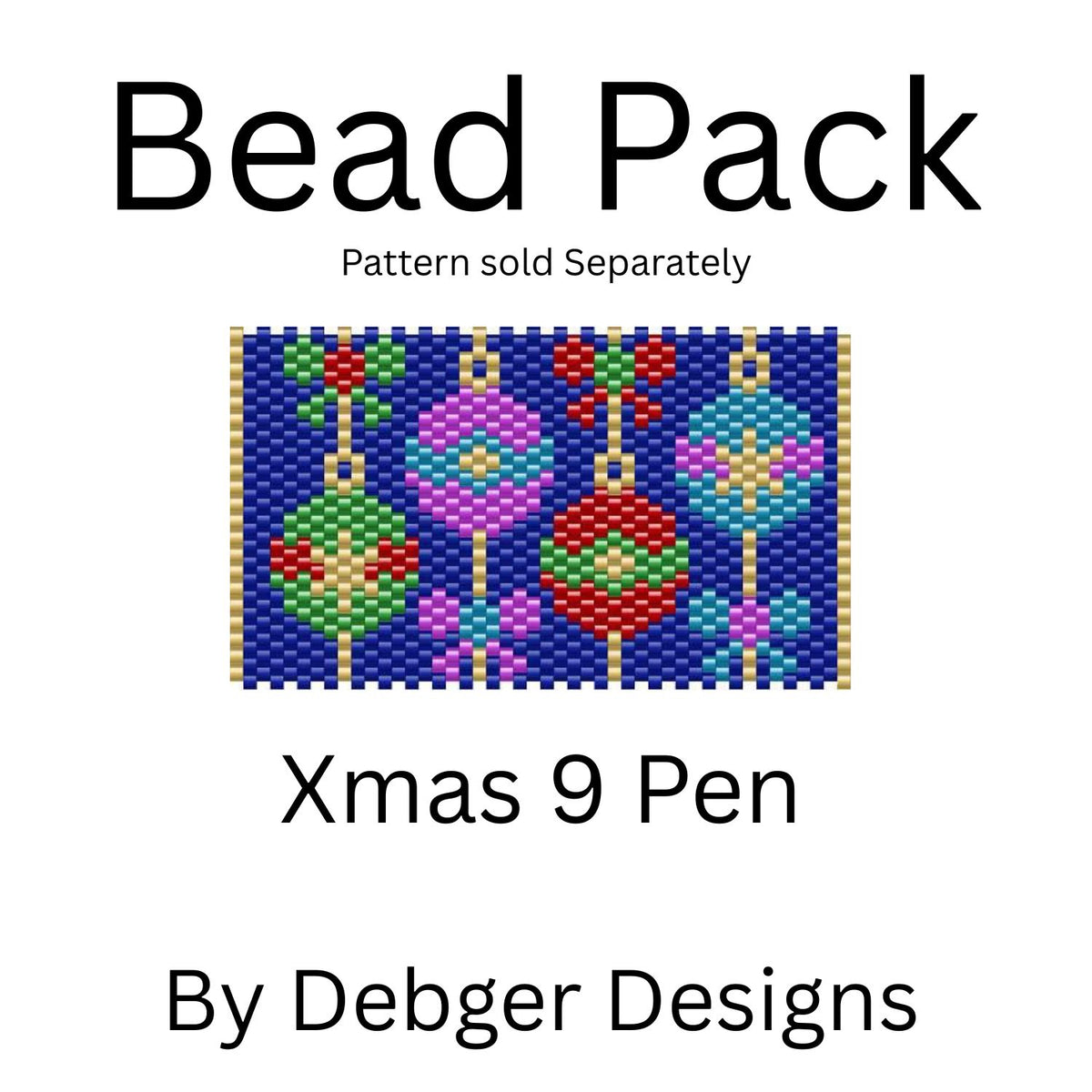 Xmas 9 Pen Bead Pack